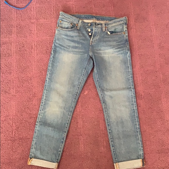 Levi's 501 Tapered Style Blue Denim Jeans - Picture 8 of 9